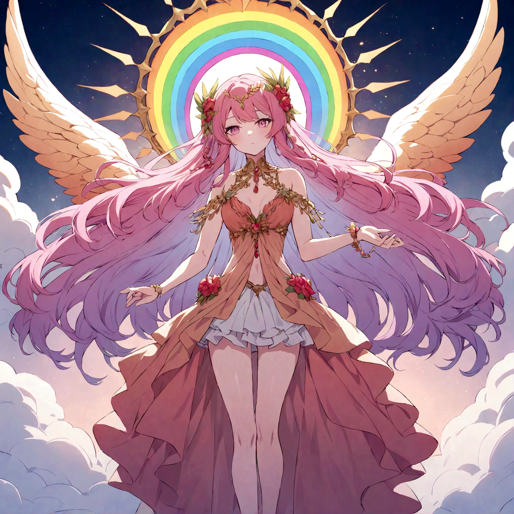 a rainbow version of goddess Persephone