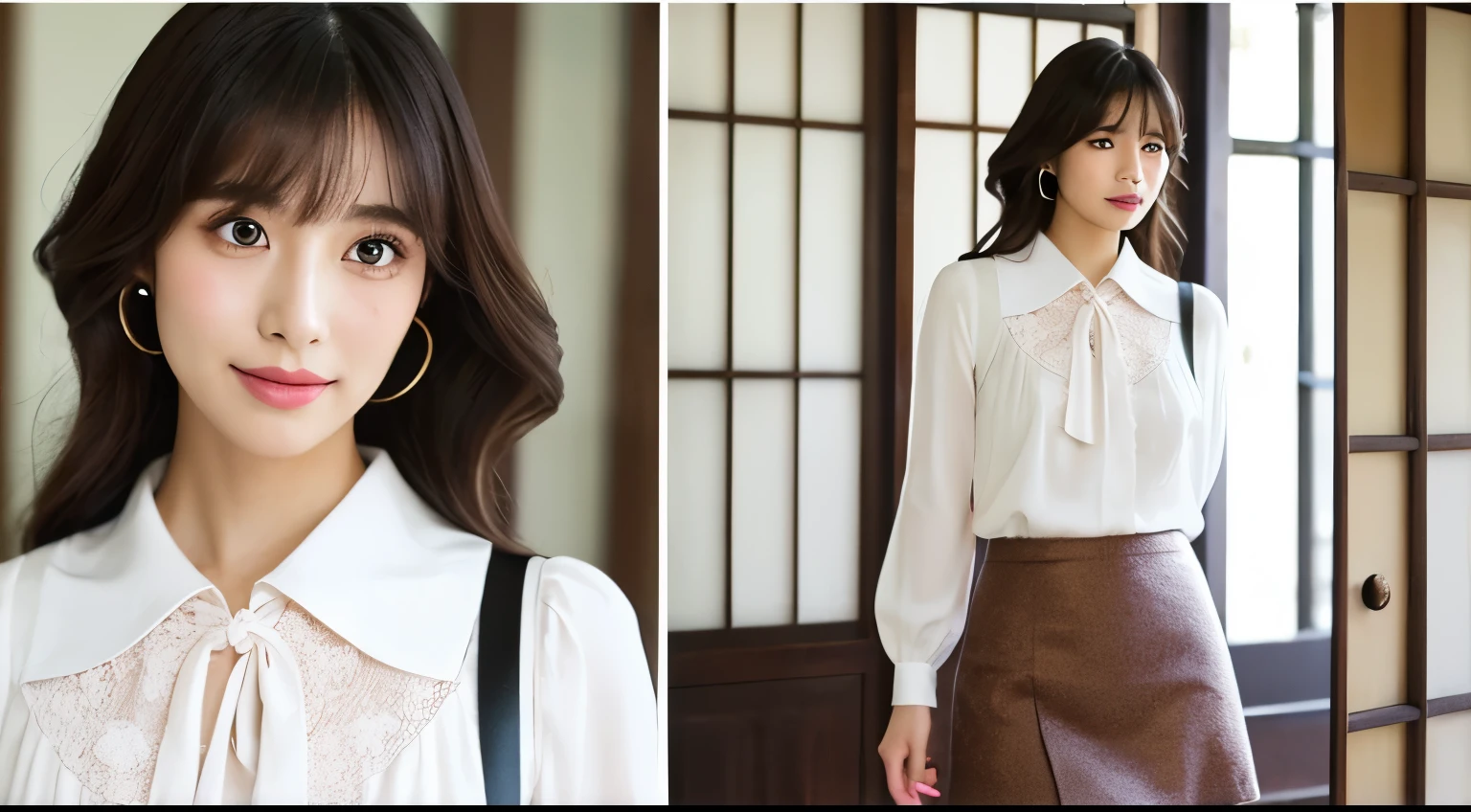 Japanese women 20th Generation Beauty Heavy makeup mini skirt blouse