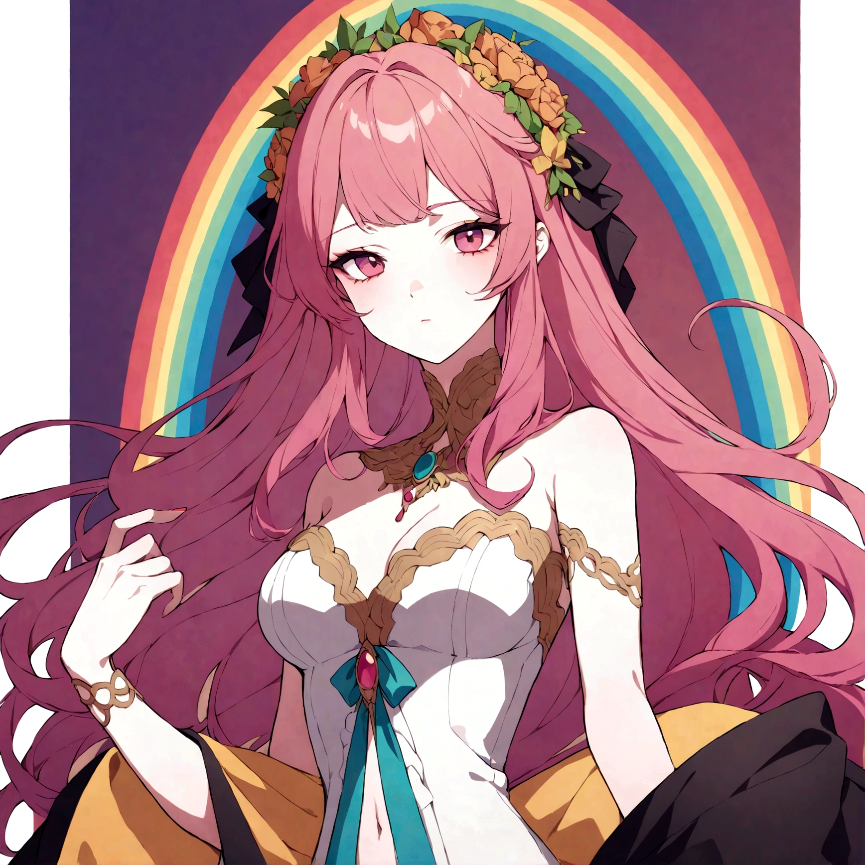 a rainbow version of goddess Persephone