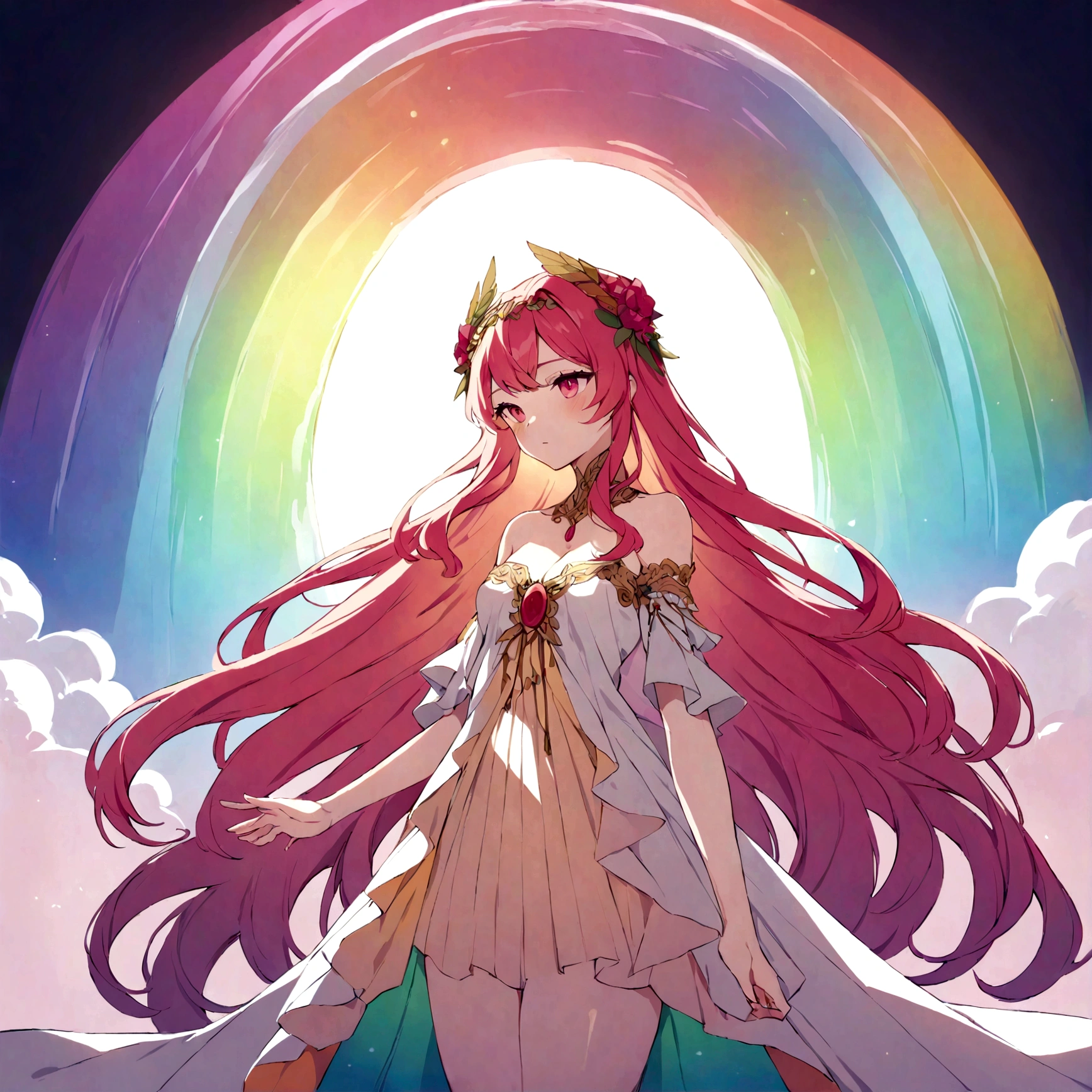 a rainbow version of goddess Persephone