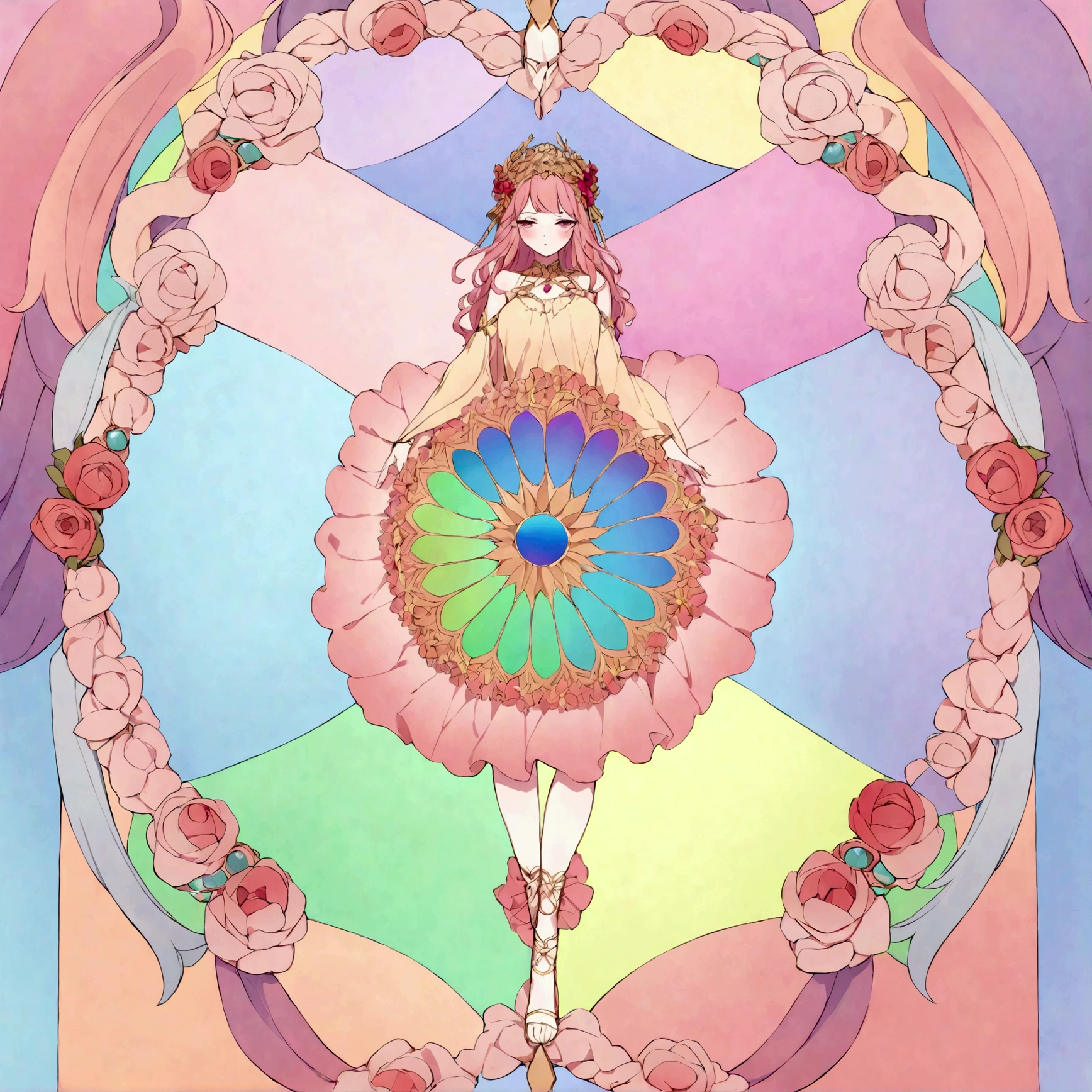 a rainbow version of goddess Persephone