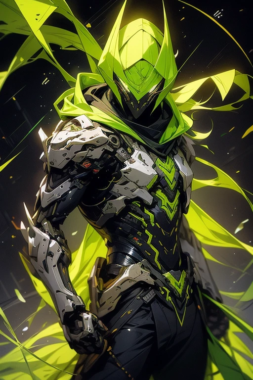 a man in a green jacket and green pants standing in dynamic fighting stance pose in a dark room, wearing cultist green robe, green colour attire, character from mortal kombat, as a character in tekken, fighting game character, cyberpunk assassin, green hooded mage, cyberpunk outfits, green clothes, the green ninja, wearing leather assassin armor, an edgy teen assassin, cool green jacket, cyberpunk street goon,