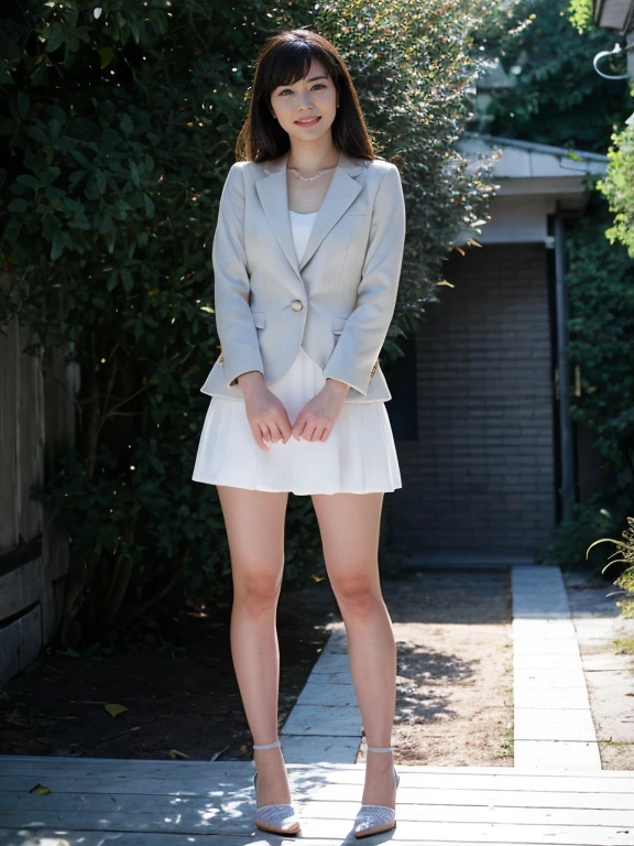 (RAW Photos:1.2), (Realistic:1.4),Beautiful detailed woman,非常にfine grainと顔, fine grain, Very detailed,High resolution, Very detailed,highest quality,Raise your consciousness,Unified,8k wallpaper,masterpiece,highest quality,1 female,alone,rich,Whole Body Ezbian,(Slightly thicker:0.9),Toned figure,,Tight waist,alone,(Pink one piece suit,mini skirt,High heels),Jewelry Necklace Medium Long Hair,A kind smile,A dignified atmosphere,black eye,Realistic,In the woods