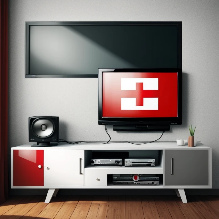 a wall paint, with a red cross on a tv, saying no tv