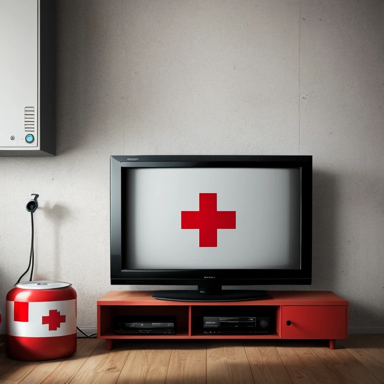 a wall paint, with a red cross on a tv, saying no tv