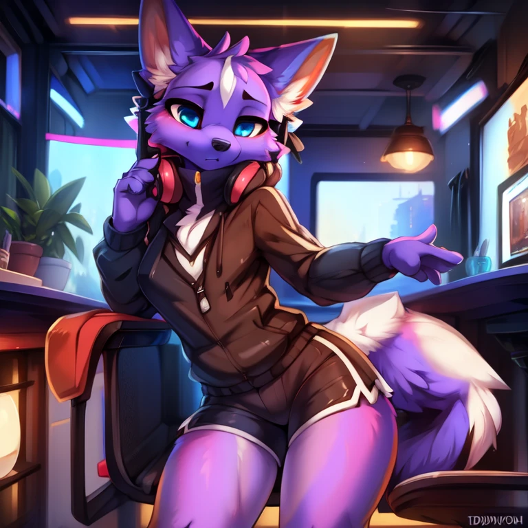 (Solo:1.3), Female Shikabane, cute face, cute body, standing in a dimly lit computer Internet cafe hallway, jitome, holding an iPhone, cellphone in one hand, (solo:1.3), highly detailed, black high top shoes, (short small cute tail:1.2), (only one cute tail:1.2), high resolution, bare legs, depressed, black shorts, (by kenket, Ross Tran, ruan jia, zaush, foxovh, by Zackary911, by hyattlen, by teranen, by fumiko, by Pixelsketcher, by Bayard Wu, by Thomas Benjamin Kennington, by Einshelm, by Kilinah, by Coffeesoda, by Hioshiru, by fluff-kevlar, by r-mk, by Dimwitdog)
