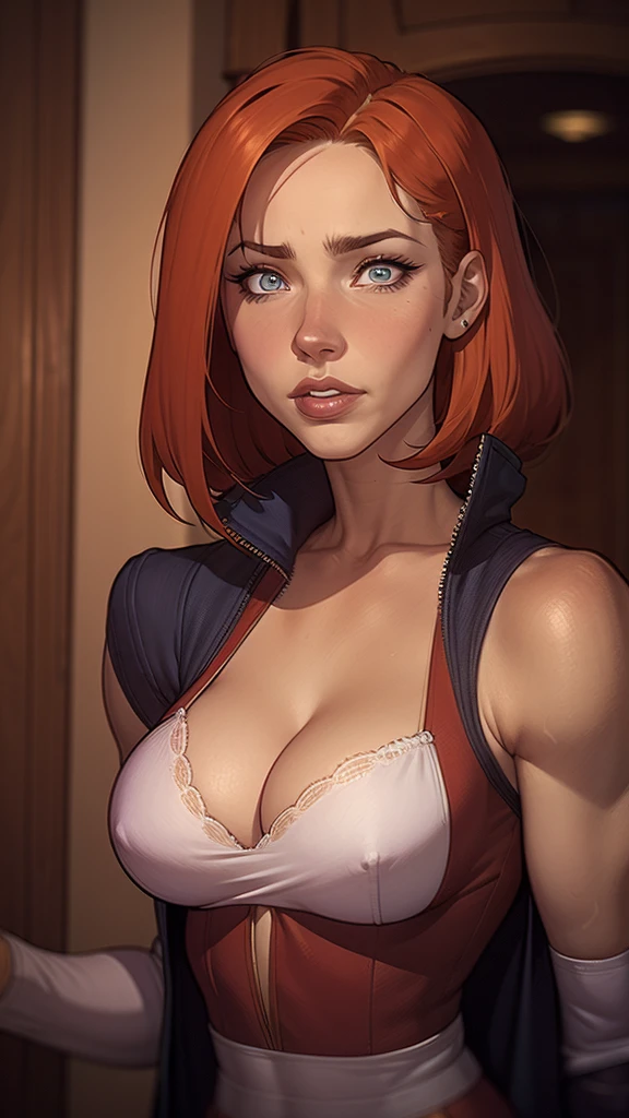 tem uma mulher com uma jaqueta preta e uma gargantilha vermelha, garota de anime na vida real, Alena Aenami e Artgerm, Retrato de Sophie Mudd, impressionante retrato de rosto de anime, Alena Aenami e Lilia Alvarado, aenami alena, Eva Ventrue, Anastasia Ovchinnikova, anime hiper realista, retrato suave fotografado em 8k, Cosplay realista