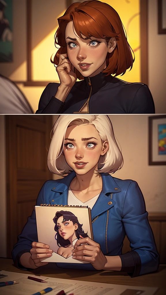 tem uma mulher com uma jaqueta preta e uma gargantilha vermelha, garota de anime na vida real, Alena Aenami e Artgerm, Retrato de Sophie Mudd, impressionante retrato de rosto de anime, Alena Aenami e Lilia Alvarado, aenami alena, Eva Ventrue, Anastasia Ovchinnikova, anime hiper realista, retrato suave fotografado em 8k, Cosplay realista tem uma mulher com uma jaqueta preta e uma gargantilha vermelha, garota de anime na vida real, Alena Aenami e Artgerm, Retrato de Sophie Mudd, impressionante retrato de rosto de anime, Alena Aenami e Lilia Alvarado, aenami alena, Eva Ventrue, Anastasia Ovchinnikova, anime hiper realista, retrato suave fotografado em 8k, cosplay realistaum desenho animado de uma mulher com um sorriso no rosto, retrato de desenho animado, arte dos desenhos animadosstyle, pintura digital de desenho animado, por Jason Chan, arte de pintura digital dos desenhos animados, arte digital dos desenhos animados, arte dos desenhos animados style, arte dos desenhos animados, por Ryan Yee, desenho animado de arte digital, cartoon style illustration, em estilo cartoon, arte conceitual de desenho animado, desenho animado realista, Design de personagens de retrato