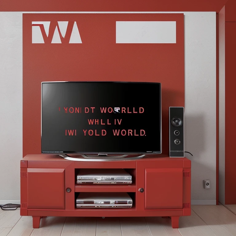 a tv with ((red alarm that TV will not work, messaging this to all people all over the world)). it emphasize the "No TV" in a world