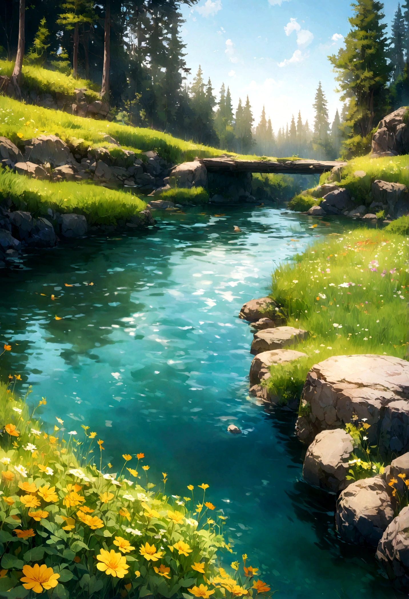 Raccoon strip in the river