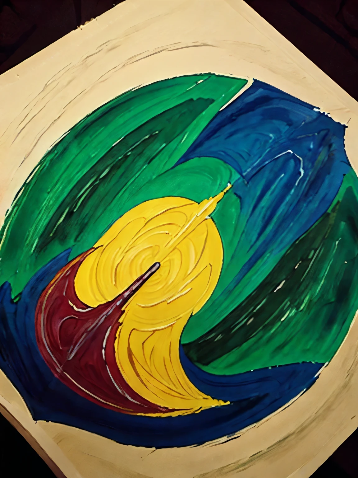 Ethnic painting with mysterious colors