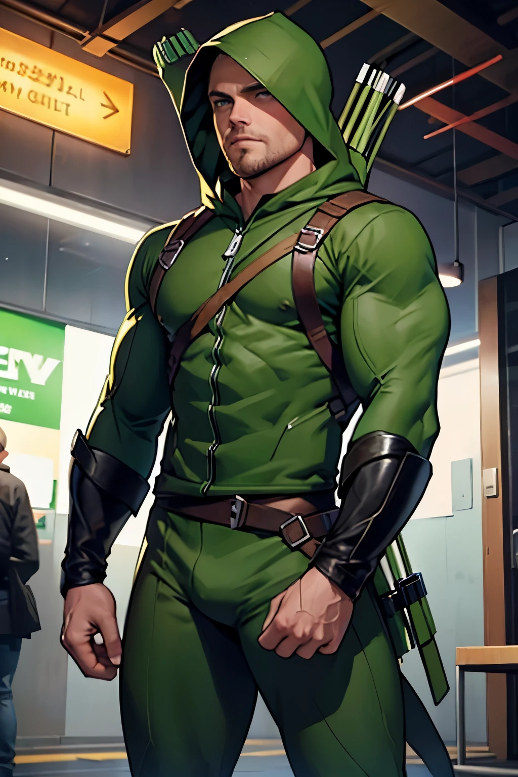 Nsfw, stephen amell as green arrow indecent posing