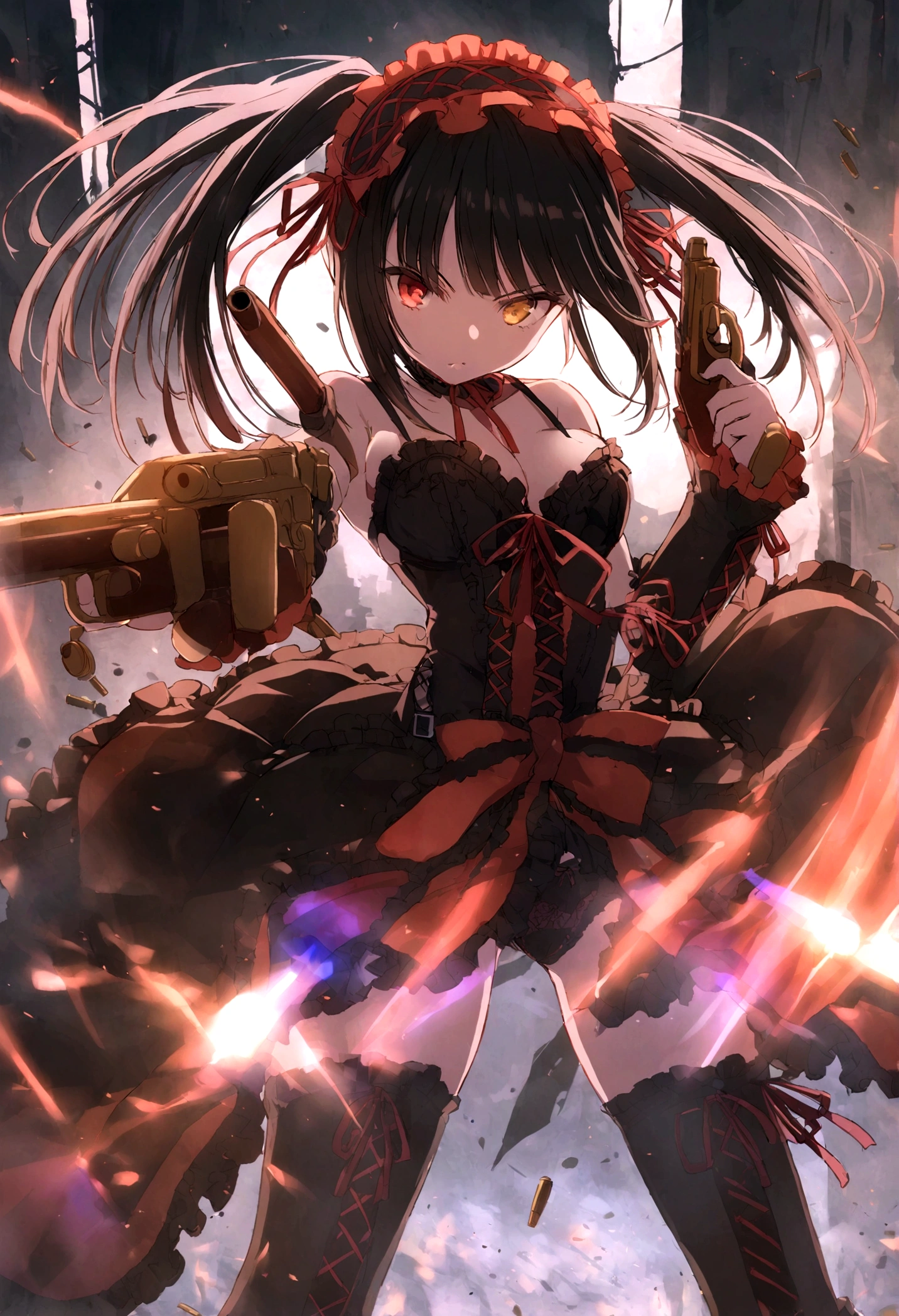 Tokisaki Kurumi, holding guns, bullets