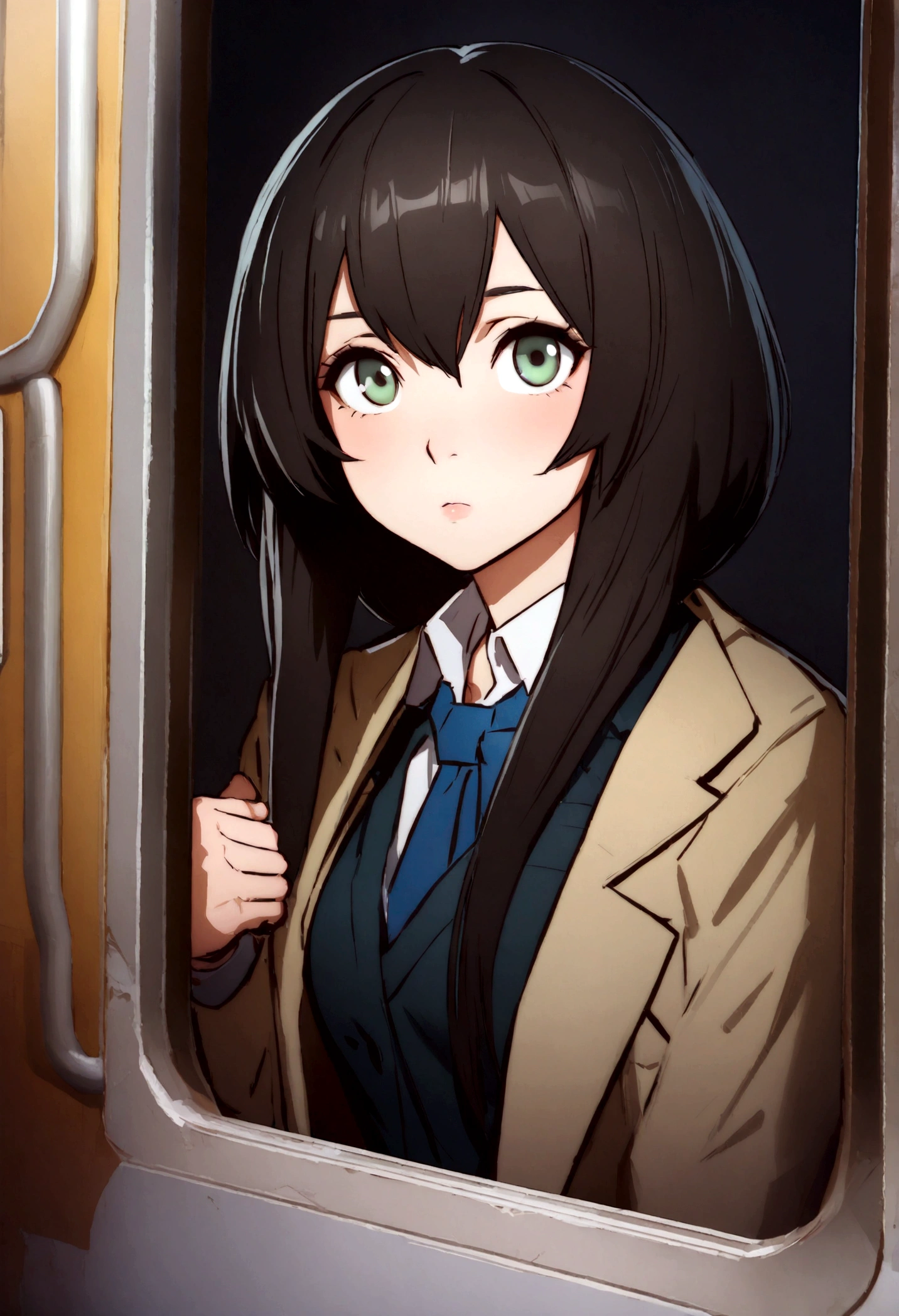 Close-up of a person standing on a train platform, vocal, ( ( ( yoshinari yoh ) ) ), everyone, backup vocalists, vocalist, ( ( Makoto Shinkai ) ), To tell, Cute girl anime visuals, Visual novel key visual, Kantai Collection Style, From Girls Frontline, Visual Novel CG, ( Ilya Kuvshinov )