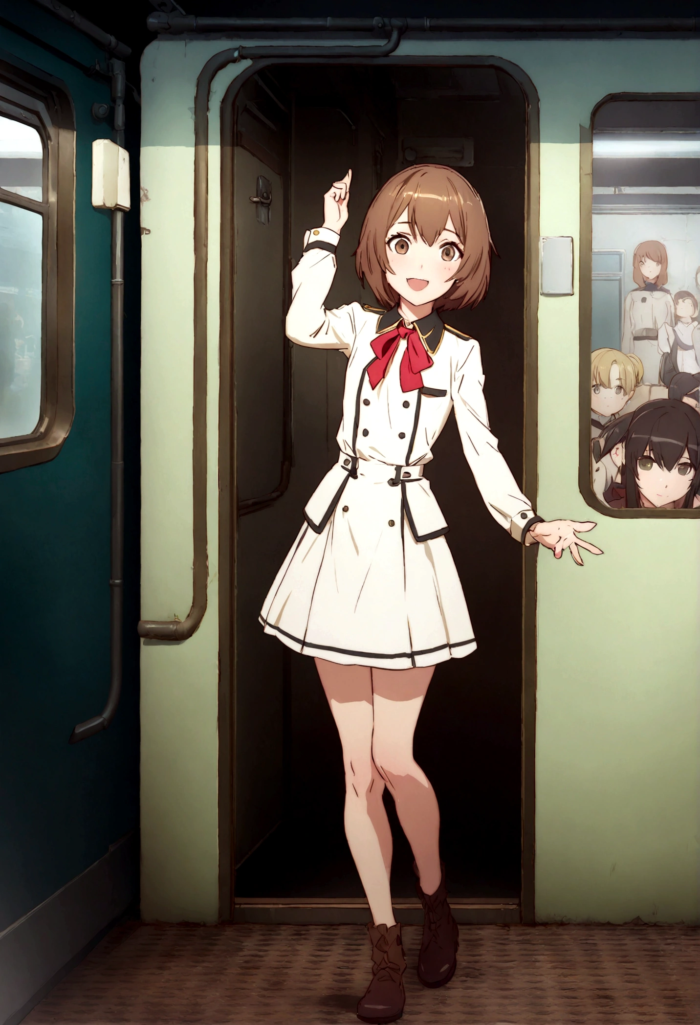Close-up of a person standing on a train platform, vocal, ( ( ( yoshinari yoh ) ) ), everyone, backup vocalists, vocalist, ( ( Makoto Shinkai ) ), To tell, Cute girl anime visuals, Visual novel key visual, Kantai Collection Style, From Girls Frontline, Visual Novel CG, ( Ilya Kuvshinov )