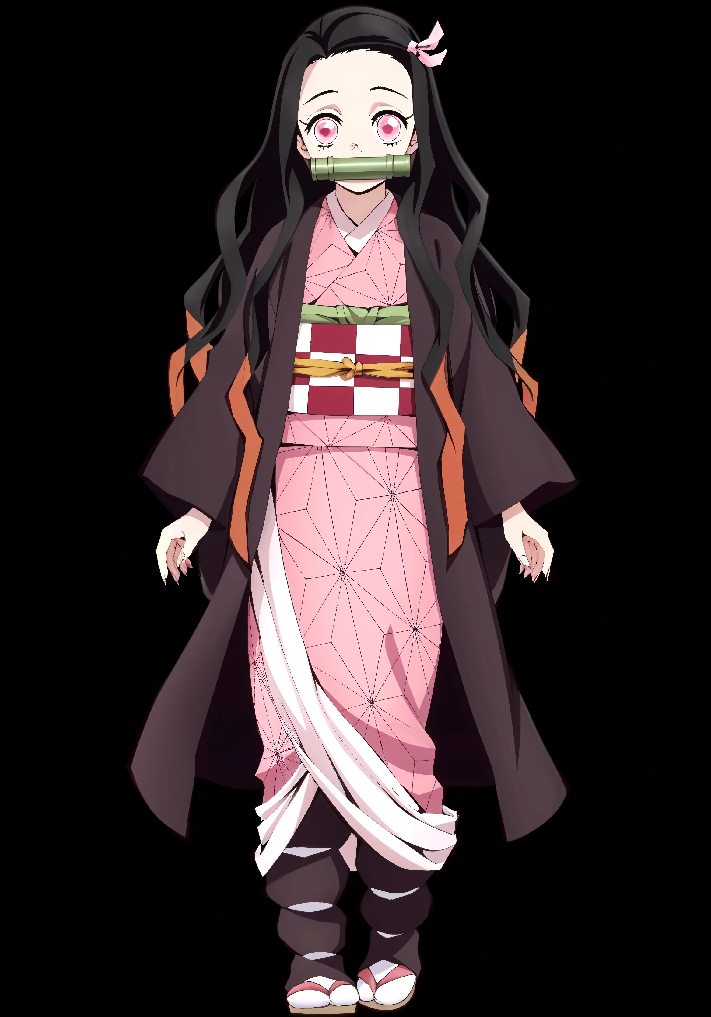 (*hair) High resolution, Highest quality, Kamado Nezuko、spread legs,show white panties,Ultra mini skirt、Worhairs of masters, High resolution, 1 girl, nezuhairo hairamada, ((nezuhairo of demon slayer)) Super beautiful face, Very beautiful eyes, Super beautiful hair,Trendy clothing,Magazine Cover,Sexy and attractive,An explosion of colors,Blachair color hair,Big hairpin,Whole Body Ezbian,Crouched