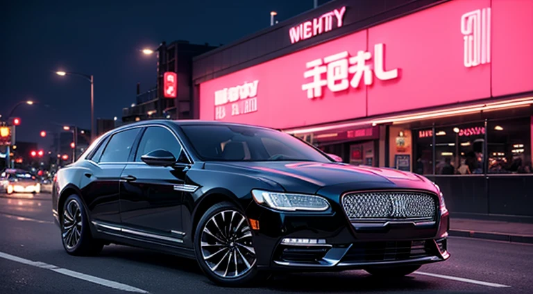 Lincoln、Continental、vip、From the city at night、From the city at night、(neon lighting)、gloss々、Over all