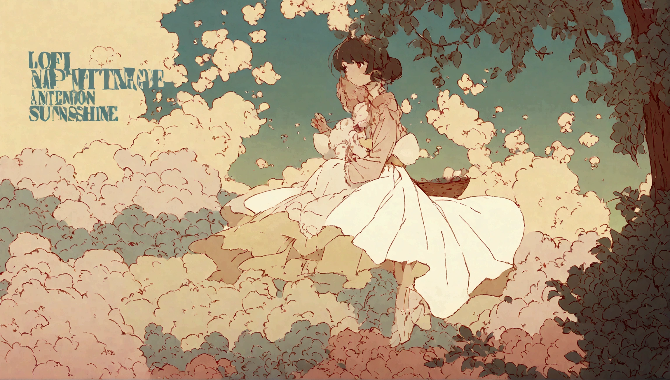 Album cover Lo Fi Vintage Nap Girl Afternoon Sunshine