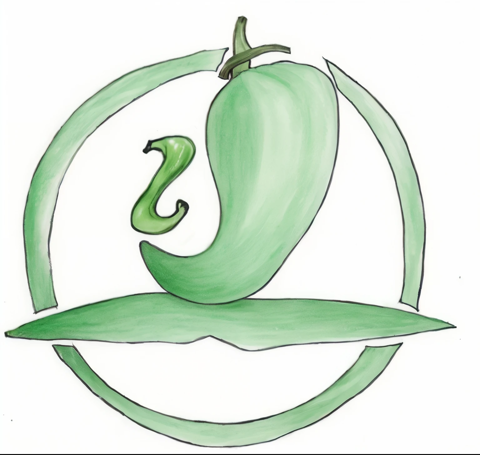 Drawing of a colorful pepper