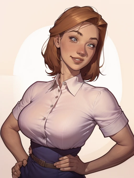 uma mulher de terno bege e camisa branca posando para uma foto, woman in business suit, garota de terno, imagem profissional, garota de terno, young Business woman, retrato profissional, retrato corporativo profissional, malika favre, foto profissional, Business woman, retrato promocional, Foto de uma mulher, cabelo escuro curto e cacheado sorrindo, jovem sofisticada, Júlia Fontes style Cartoon style digital illustration style GTApose dynamic Turnaround shee size 16:9 em Hd.