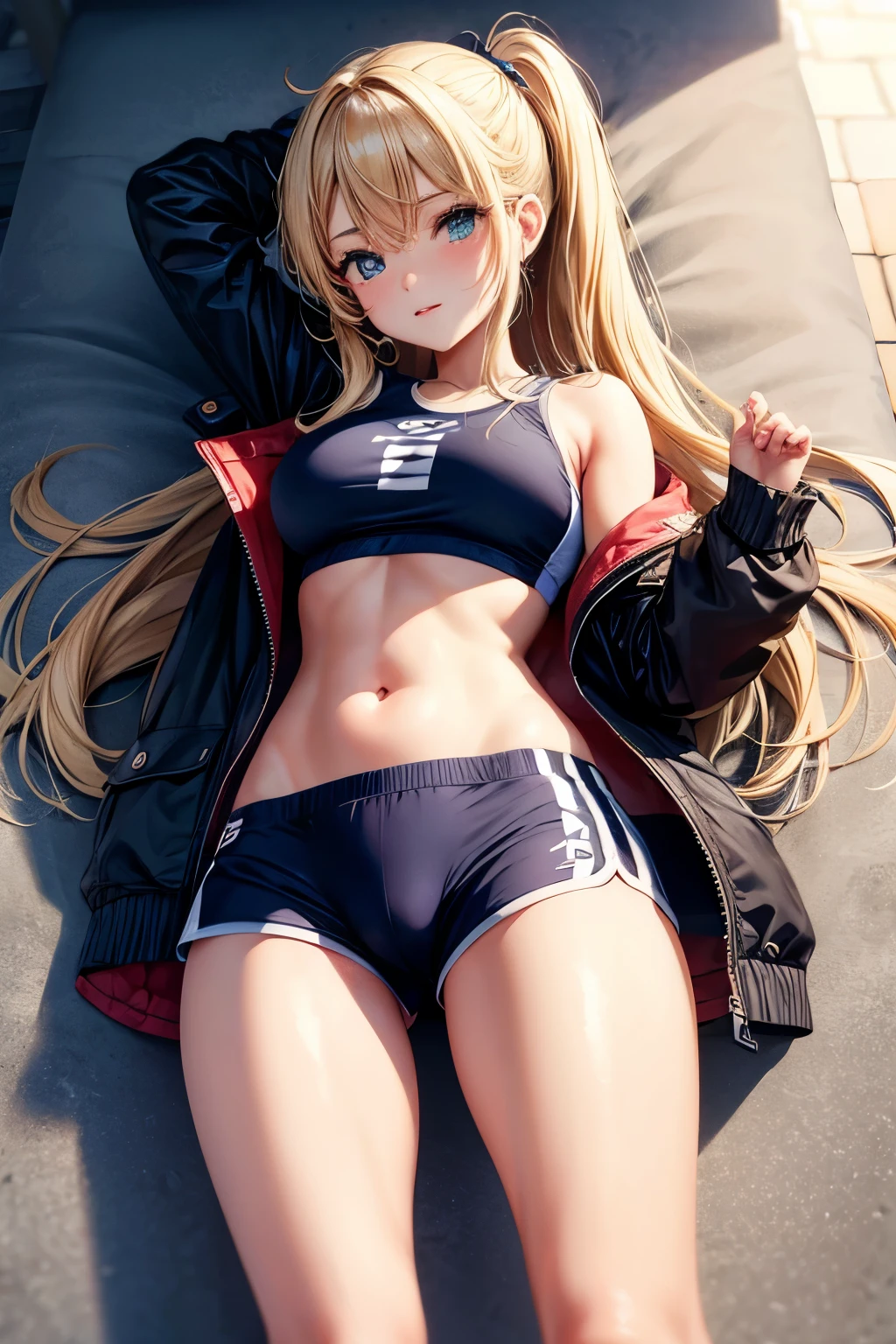 Chica culo perfecto apretado en shorts deportivos sexy de espaldas cameltoe muy marcado 
