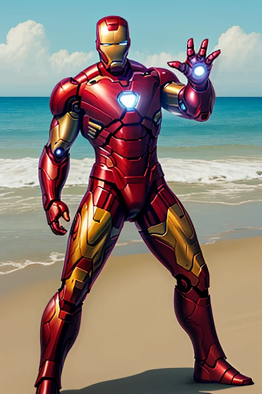 Iron Man on the beach