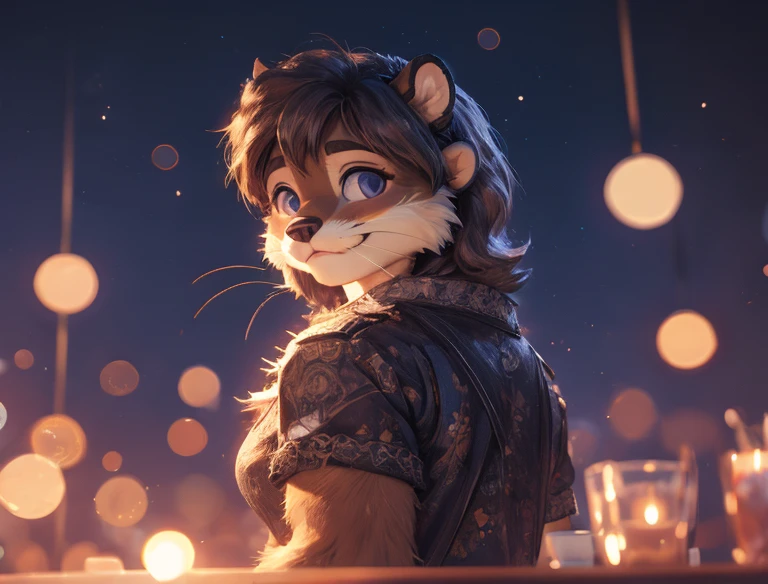 Hallucination, daydream , Bokeh , hairy fur female otter , good body shape , (Don't worry, I'm wearing them)