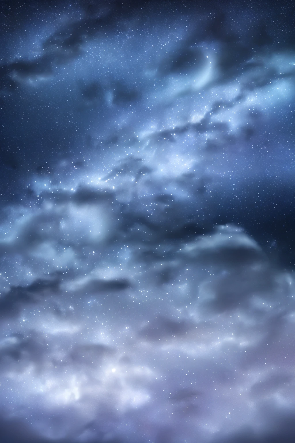 a view of a night sky with a crescent above the clouds, extremely beautiful and ethereal, fog and starry skies, glowing clouds, dreamy night, colorful night sky, beautiful night sky, foggy night sky, glowing colorful fog, very magical and dreamy, incredibly ethereal, ✨🕌🌙, dreamy sequence, beautiful and mysterious, stars and moons in the sky, detailed dreamscape