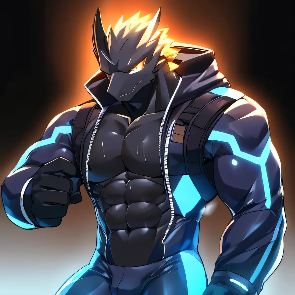 Thin macho western black dragon abs Hollow abs body suit thick arms chest rig 、sweaty skin glow profile Wearily short of breath Chemo shota
jacket