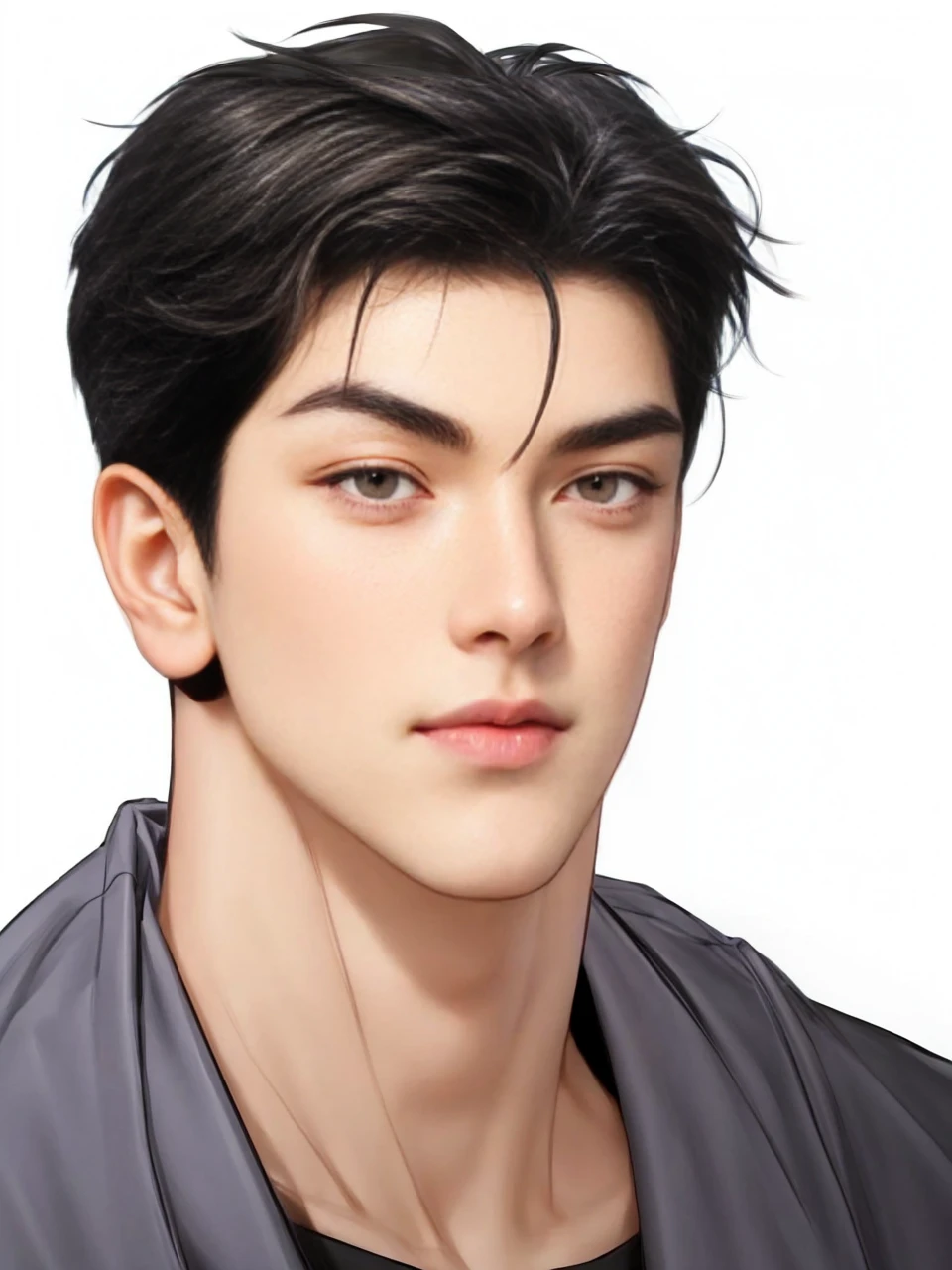 masterpiece, 1boy, young, handsome, black hair, undercut hair, perfect face, detailed eyes and face,black eyes, clean shaved, muscular, capturing a rural atmosphere, dynamic lighting, unreal engine 5