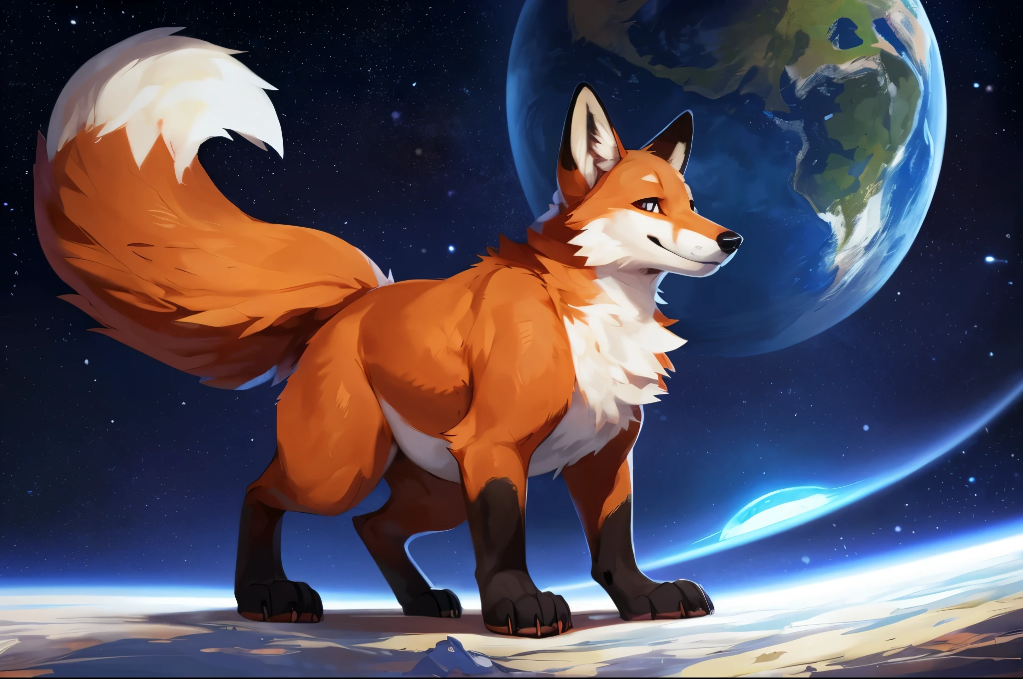 4k ultra quality, 4k full body view,(ultra high detailed body),((feral)) fox,by mystikfox61, by glitter trap boy,feral paws, by bebebebebe,by morethreedee, by seibear,(thick thigh),(chubby thigh),thicc thigh,thick legs,chubby legs,thicc legs,massive butt,enomorous thigh,massive thigh,massive legs,thick lower legs,wide legs,(detailed thigh),(wide thigh),fluffy belly sharp nails,((sfw)),(ultra detailed face),detailed eyes,big tail,fluffy tail,(detailed tail),enomorous tail,bigger tail,huge tail,volumetric light,big paws,(thick paws),fluffy paws,furry paws,enomorous paws,(feral focus), beast,(bigger lower body),(long legs),master works, super fine, 4k resolution, high quality,high picture detail,dark fantasy,illusory engine, Masterpiece,front view,dire fox,faint lighting,macro (feral) body,chubby (feral) body,on a planet,in space,macro fox