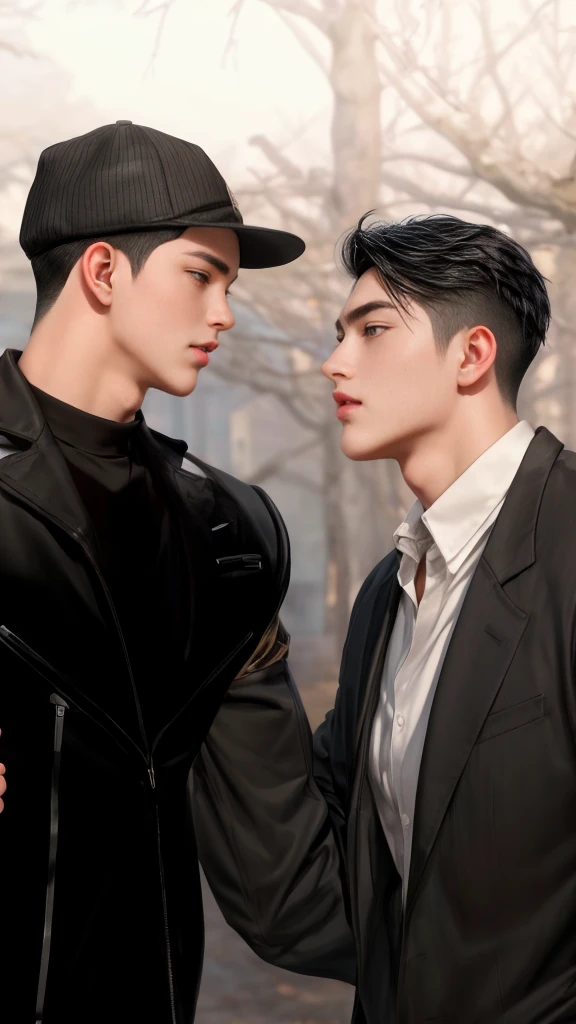 masterpiece, 1boy, young, handsome, black hair, undercut hair, hat, 1boy, handsome, black hair,undercut hair, perfect face, detailed eyes and face,black eyes, clean shaved, muscular, capturing a rural atmosphere, dynamic lighting, unreal engine 5
