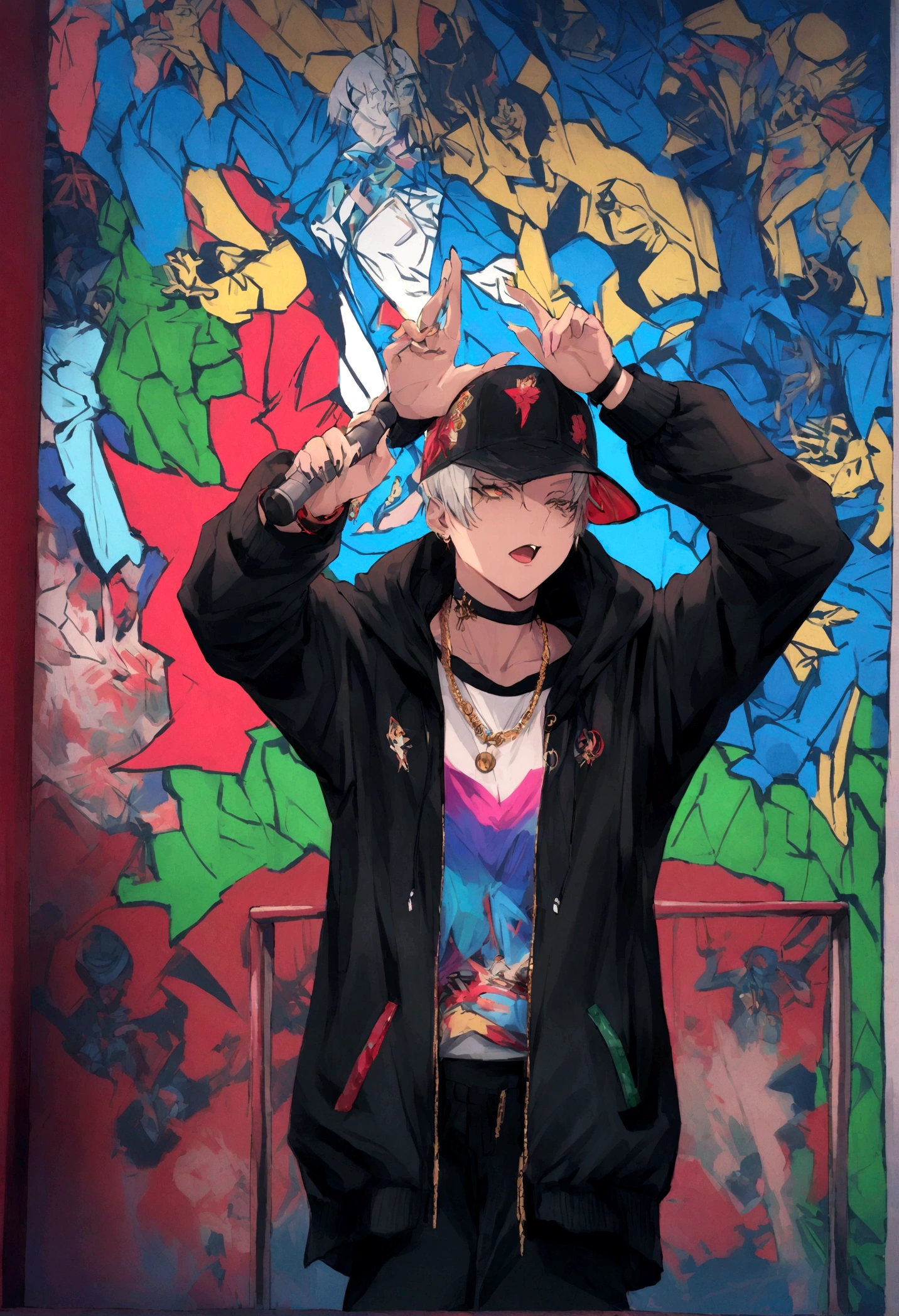 "It creates a compelling portrayal of a charismatic drill rapper who delivers powerful performances.. Picture yourself as a confident person, Adorned with fashionable streetwear that exudes a bold attitude. Their commanding stage demeanor is captivating., Lyrics and Beats Live々Transmitting new energy.

Imagine a rapper holding a microphone tightly in one hand., The other hand is gesturing with purpose., emphasizing the rhythm of their verses. The background of the stage is、The dynamic images pulsate in sync with the intensity of the music.、Flashing lights, Graffiti-style artwork, Hypnotic patterns.

When the rapper moves across the stage, The energy of the crowd reflects their own energy.. Fans enthusiastically participated, Echoing the lyrics、Create an exciting atmosphere. The rapper's voice cuts through the air, Share poetry that speaks of life, Struggle, And victory, Reflects the reality of urban environments.

In this performance, The rapper's persona is larger than life, The essence of drill rap. The lyrics are full of truth, From personal experiences and street stories. The beat resonates with a unique urban pulse., And the audience hangs on every word, Performance Raw々Embrace Truth and Truth.

Capture the essence of this drill rapper's artistry, A fusion of charisma, rhythm, And a compelling story. Conveying the power of a live performance, Celebrating the connection between artist and audience, a moment of shared emotion and expression."