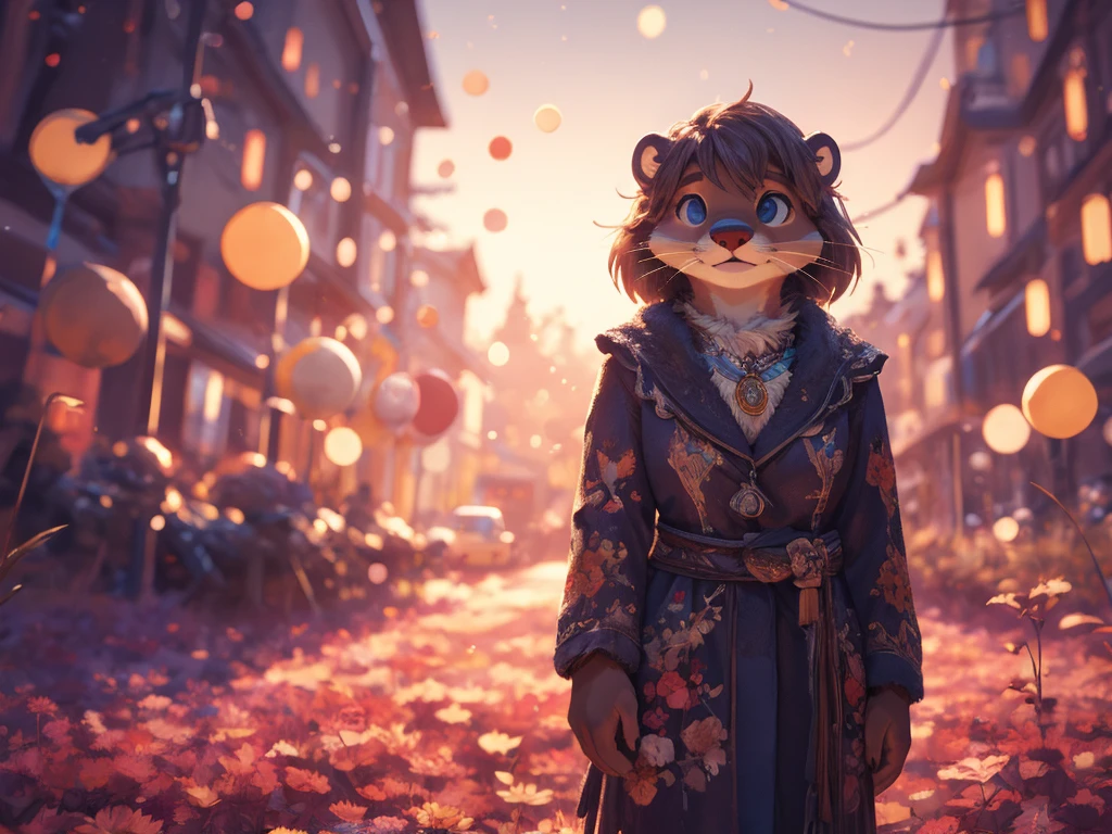 Hallucination, daydream , Bokeh , hairy fur female otter , good body shape , (Don't worry, I'm wearing)