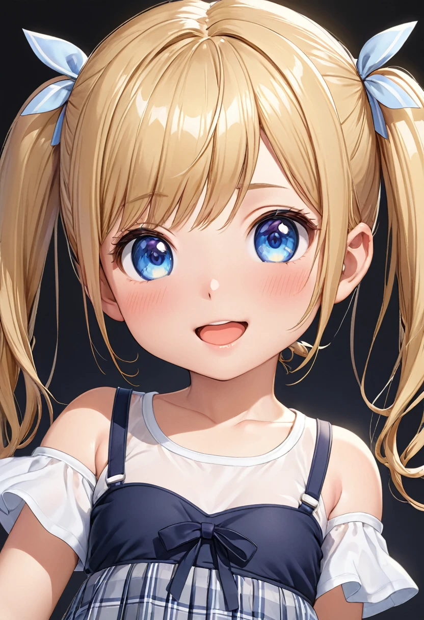 (high quality, high resolution, Super detailed), (Realistic:1.1, photoRealistic:1.4), Beautiful illustrations, Perfect lighting, colorful, 1 girl, solo, Japanese, (Anatomically correct), Cute and symmetrical face, Baby Face, Sunburn, Shiny skin,
(Middle Hair:1.5, Twin tails:1.2, Blonde), Asymmetrical bangs, blue eyes, Long Eyelashes, (Medium chest),
((Collared short-sleeved shirt, Light blue shirt, Grey plaid pleated skirt, Navy them)), No panties, evening, (Outdoor), (Cute smile, Cheek blush, Open your mouth), ( Lift one leg,feet of soles:1.2),(nsfw:1.3)