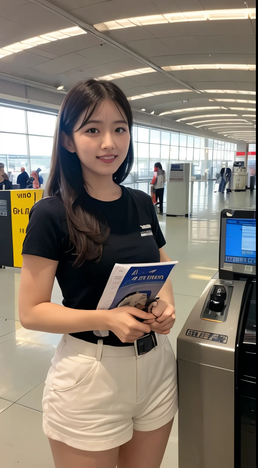 create a short video of her turning 1 round in the airpot