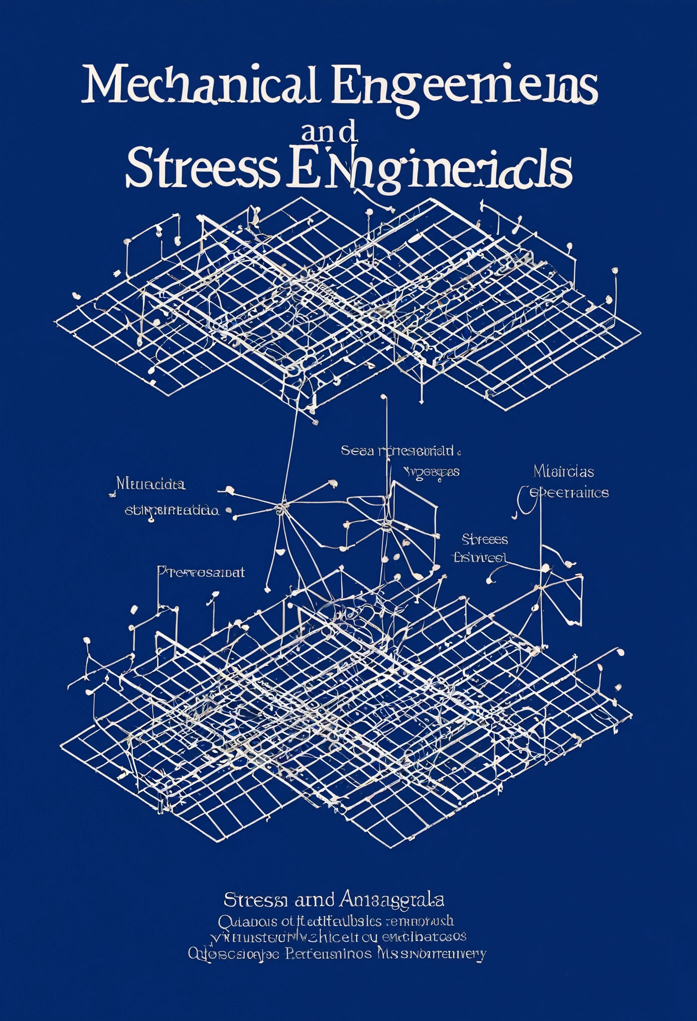 Create an image that represents the mechanics of materials in mechanical engineering, includes illustrations of stress and strain in materials, etc. Que sea animada y divertida, no incluir personas en la imagen