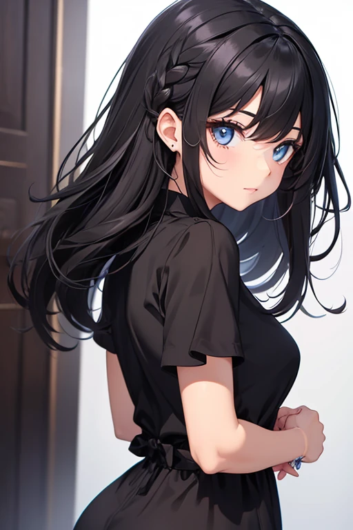 Girl hair black con vestido 