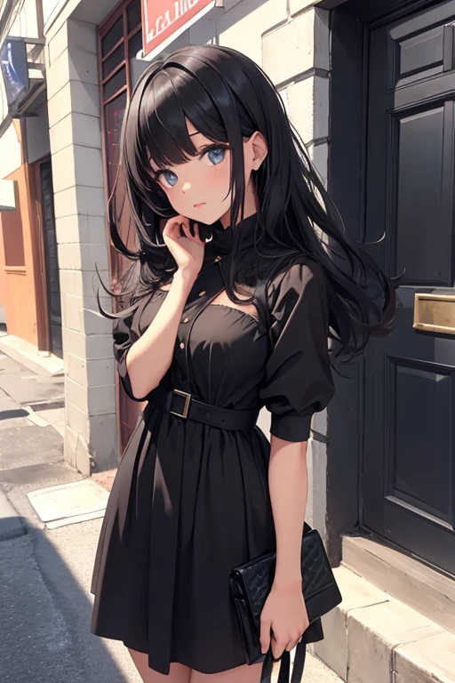 Girl hair black con vestido