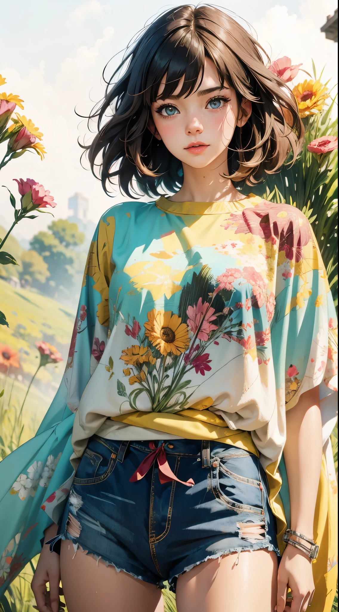 pace girl| standing alone on hill| centered| detailed gorgeous face| anime style| key visual| intricate detail| highly detailed| breathtaking| vibrant| panoramic| cinematic| Carne Griffiths| Conrad Roset| ghibli