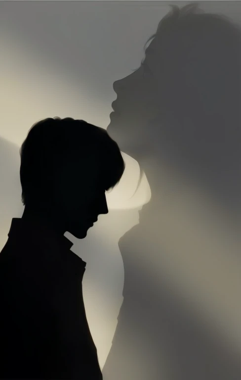 shadows of a man and a woman in silhouette, silhoutte, silhouette, eerie person silhouette, silhouette!!!, in profile, siluette, silhouette :7, human silhouette, female image in shadow, silhouette of a man, silhouette of man, woman silhouette, sun behind him, detailed with shadows, silhouetted, faceless people dark