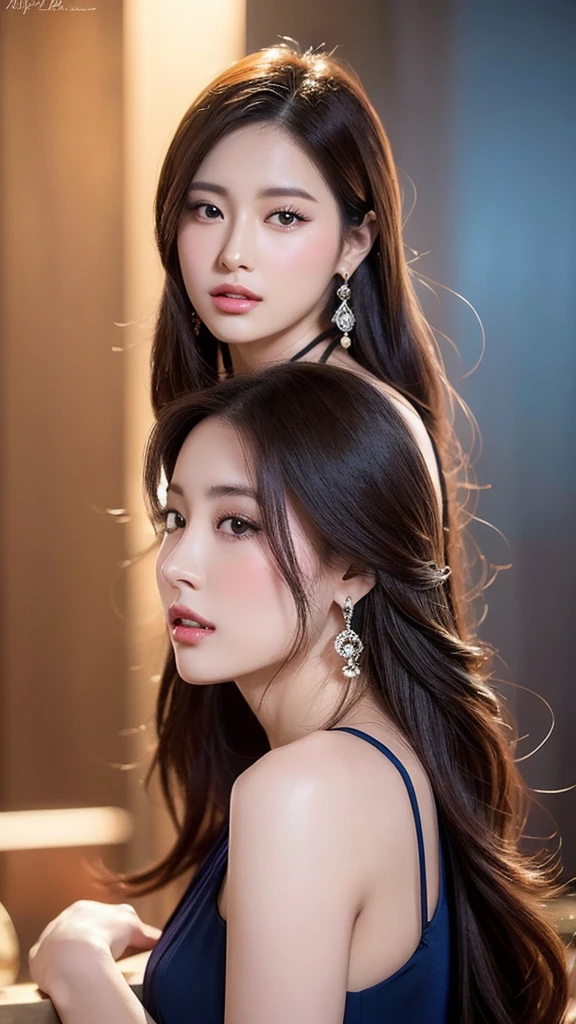 16k high quality wallpapers（Detailed eyes,Long eyelashes,Bright and colorful iris,Expressive eyebrows,Blend eyeshadow perfectly,Eyes sparkle,Reflective eyeballs，Heterochromia），（Silver-blue long-haired girl 0.8 lots of hair 1。3 Delicate hair 1。2）,（Long transparent dress，floral patterns：1.4，），（Gorgeous and delicate glowing little butterfly hair ornament，brilliant colorful，Fine engraving，Shine brightly，The attention to detail，The jewelry is of high quality，Extremely high image quality）White Skin Skin，Seductive smile emoji，Close-up shot