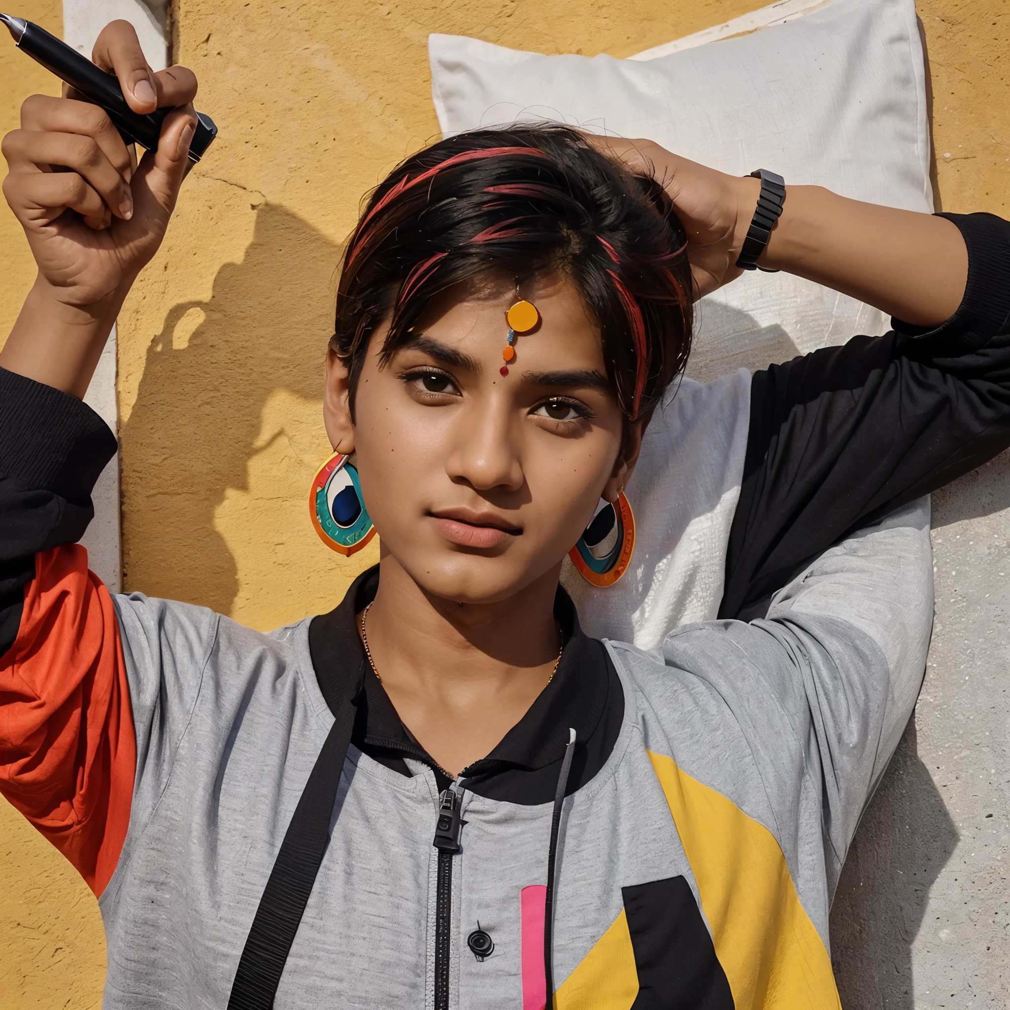 "Generate a stylish and modern logo for a YouTube channel with the Hindi phrase 'Jo सायर हो'. Use bold and vibrant colors. Include a microphone or a pen to symbolize creativity. The design should be eye-catching and suitable for a YouTube profile picture."   Bihari boy 18 years old 