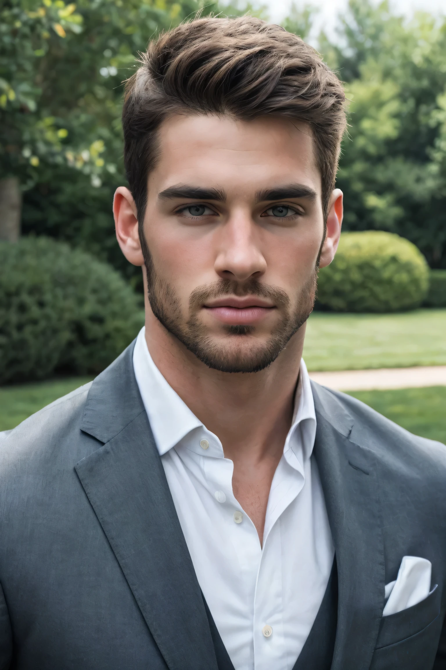 realistic , portrait , Handsome men , Wide yard