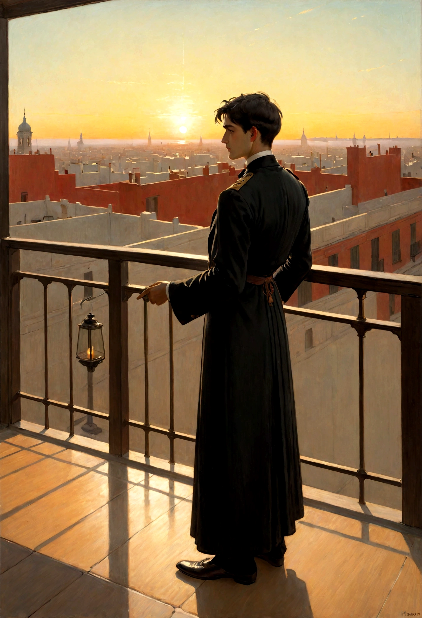 Impresionismo, hassam boy, Ramon Casas, John Atknson Grimshaw, Frederic Remington, luz del sol roja, escenario, Atardecer, ciudad,