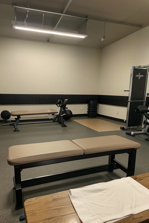 Gym bench with a napkin on it