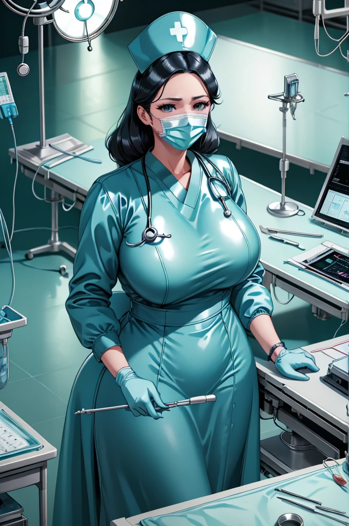 nurse uniform,hospital, latex nurse suit,nurses,busty,elbow gloves,labcoat,black hair woman,blue eyes , gigantic ,medical instruments,asian nurse,two nurses,speculum,examination room,oversize ,big ass ,strap on, lay on table ,legs spreaded,giving birth,gyno chair , dentist,Milf,latex,grey uniform,oversize breasts