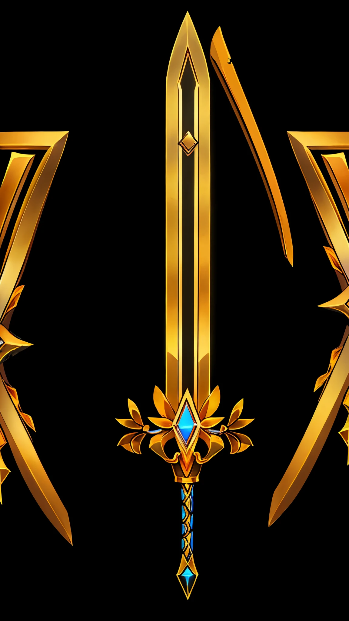 Game Art of golden blade, best quality, Trending on Artstation, masterpiece,