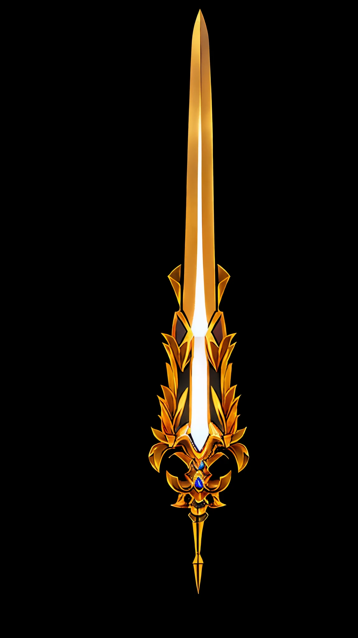 Game Art of golden blade with long hilt, best quality, Trending on Artstation, masterpiece, light sword