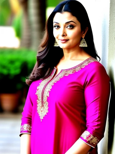 sexy mature milf Aishwarya Rai , wearing kurta and leggings
